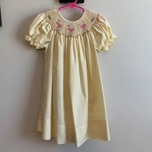 Flamingo smocked dress